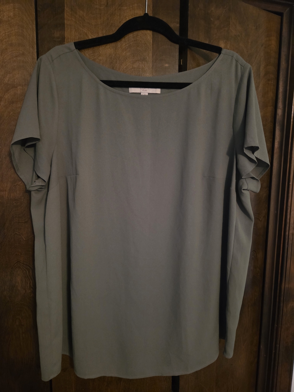 Womens Sage Green Short Sleeve Blouse